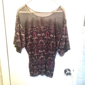 Free People loose top in purple/blue